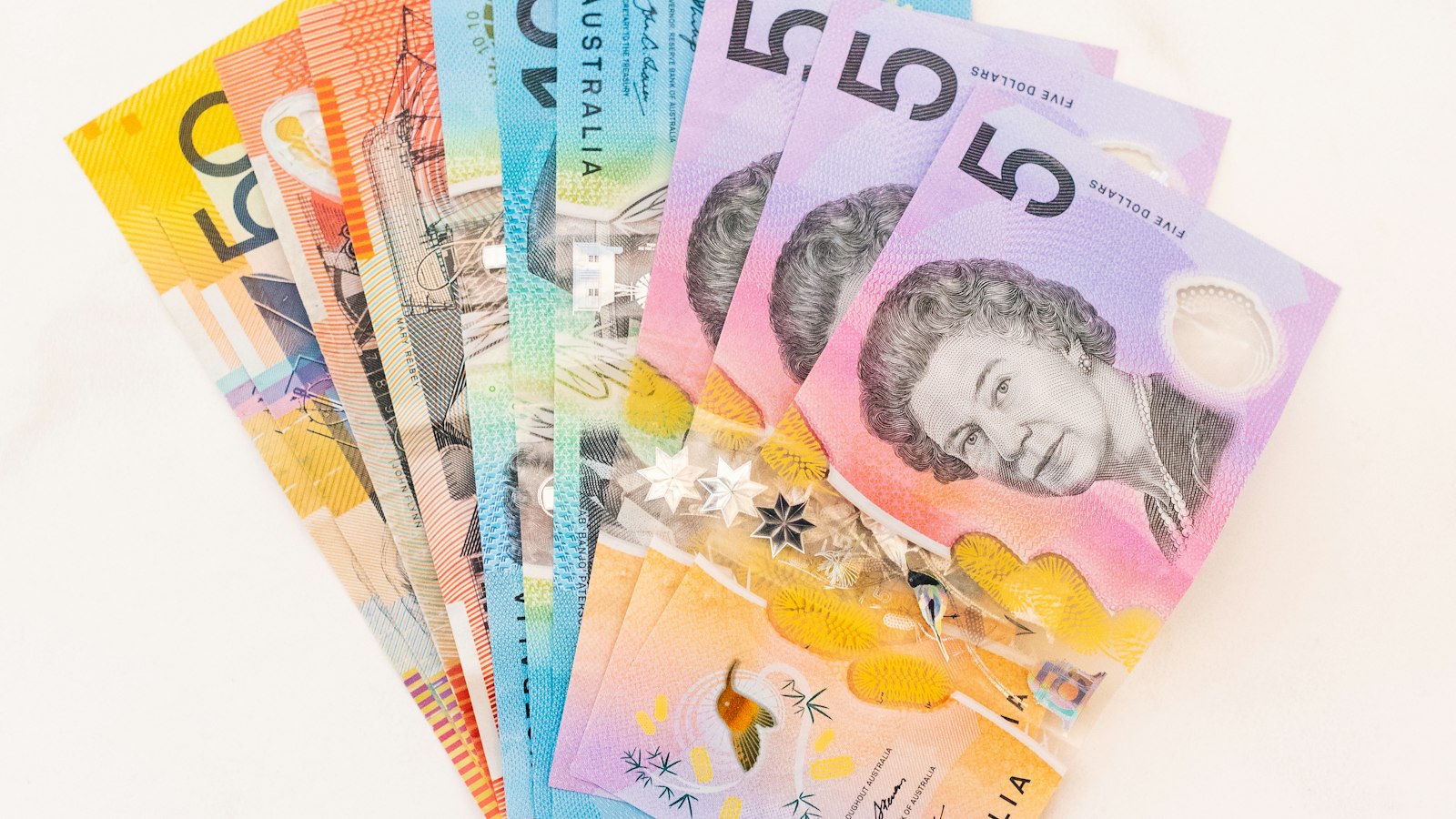 Assorted Australian dollar banknotes