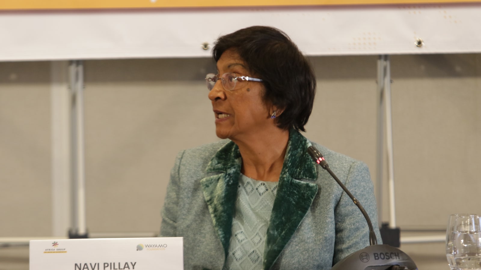 Navi Pillay, the 2026 Nobel Peace Prize laureate, speaking at a 2018 event