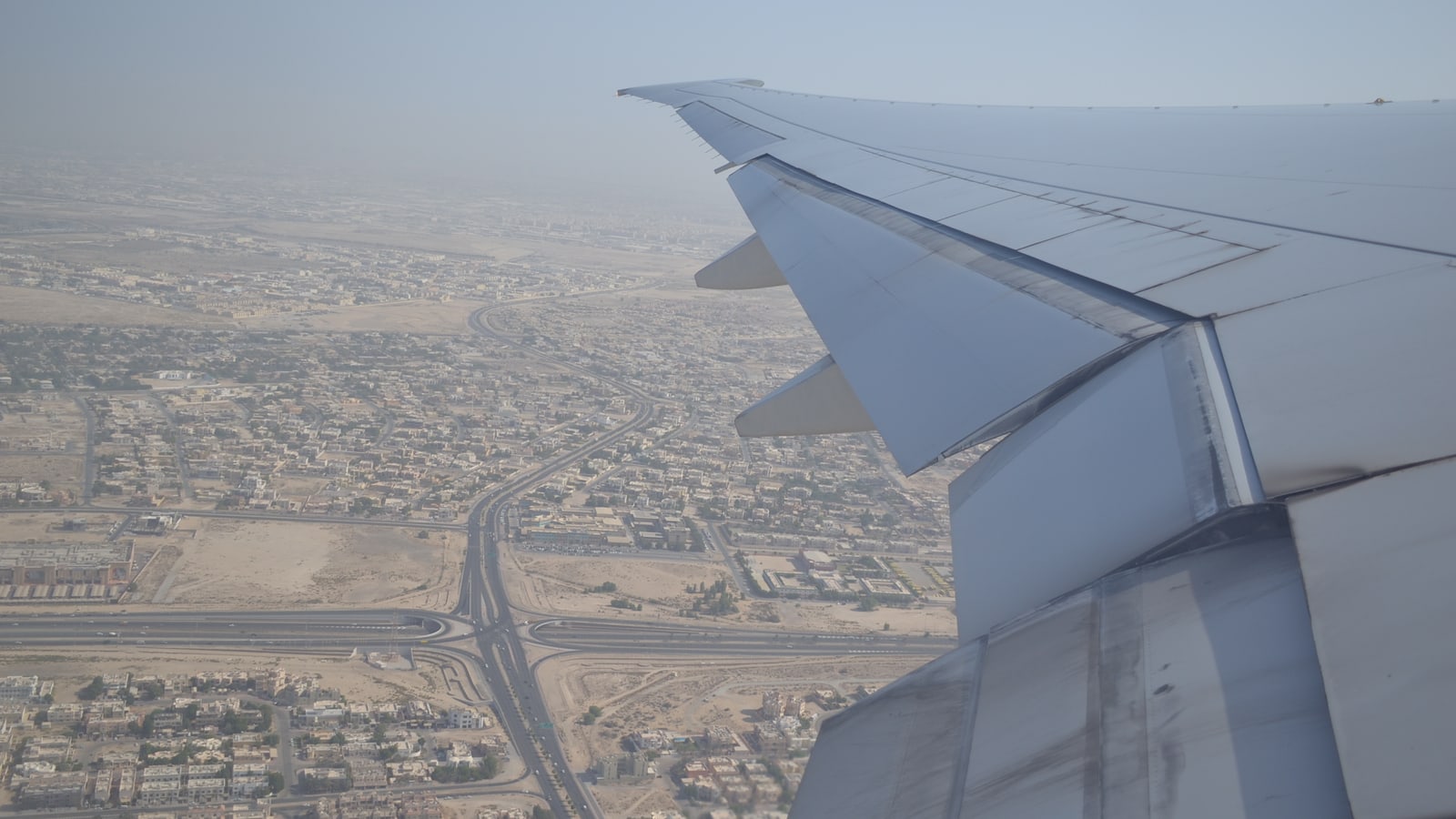 View from an Emirates plane shortly after take-off from Dubai International Airport in 2014
