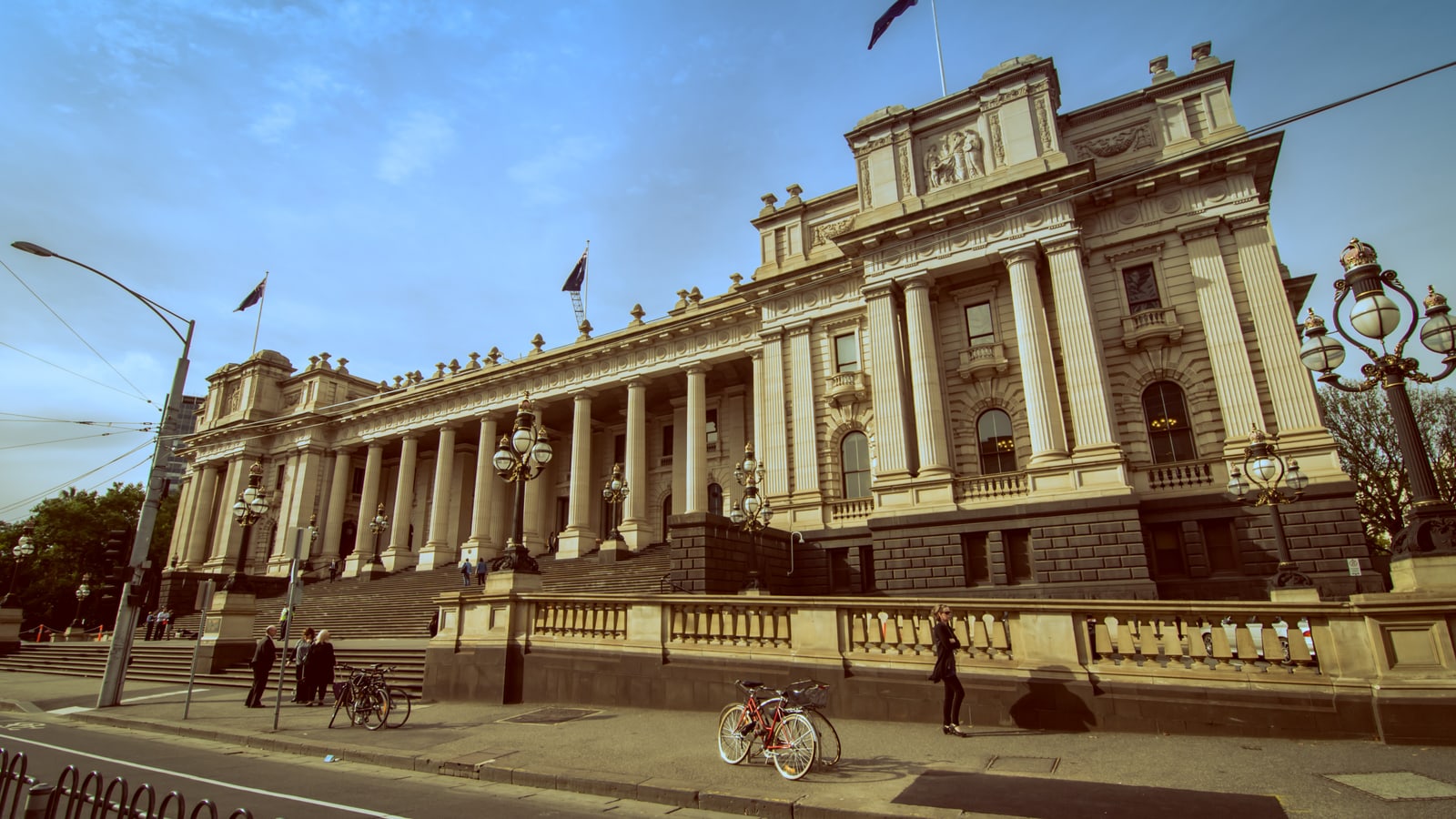 Parliament House on Spring Street, Melbourne, home of the Parliament of Victoria