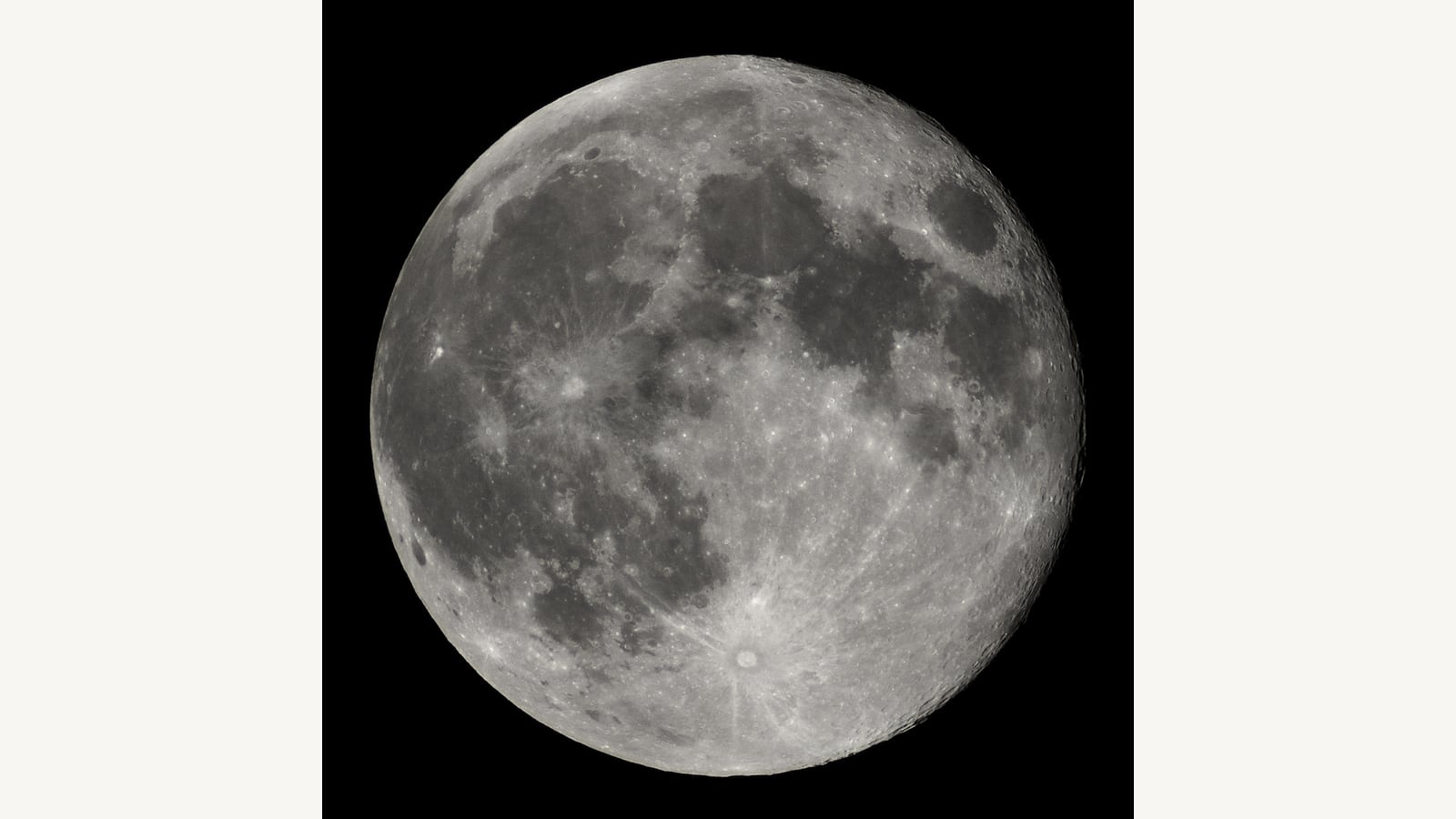 The illuminated face of a full Moon against a dark sky. File photograph, not the Moon phase on the day of publication.