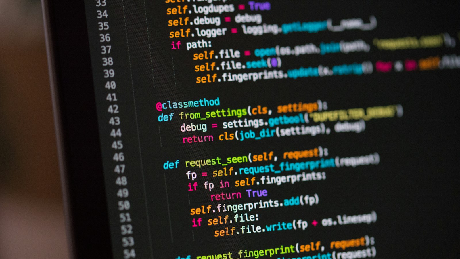 Lines of software code on a computer screen